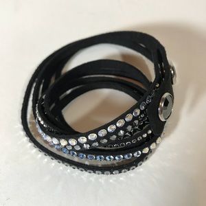 Swarovski leather wrap bracelet